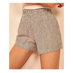Reformation  striped linen shorts size